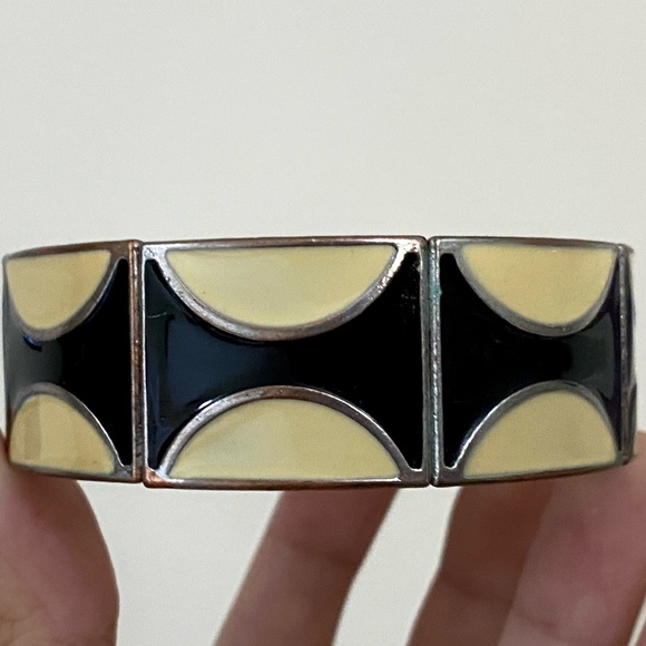 Elastic Yellow and Black Bangle/Bracelet - Picture 2 of 2